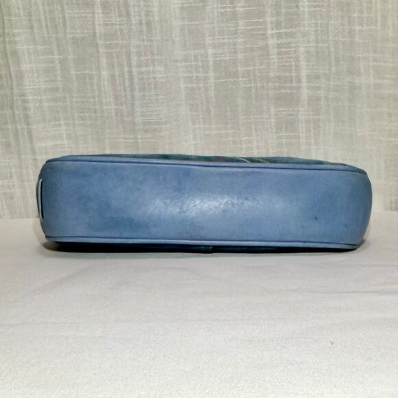 Coach Vintage Baby Blue Suede Leather Heart Stitched Demi Y2K Purse RARE 6732 - Picture 9 of 16